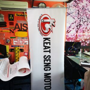 Roll Up Tripod Round Display Stand | Retail Advertising Properties Shop Banner Bunting Streamer | Printing Supplier Installer | Near Me Kedah Perlis Penang Malaysia