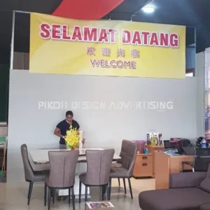 Banner Backdrop Bunting with Eyelet Strip String | Shop Lot Shopping Mall Space for Lease Rent Sell Renovation Under Construction | Supply Manufacture Design Installation | Kedah Perlis Penang