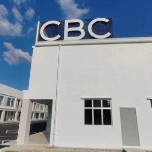 CBC letter made in eg plate installed at top of building in cengal business centre sungai petani kedah front view able from highyway