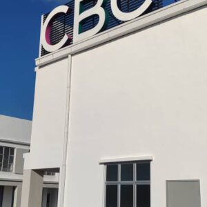 CBC letter made in eg plate installed at top of building in cengal business centre sungai petani kedah side view