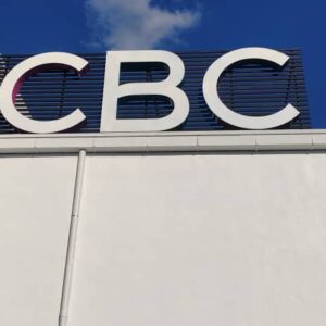 CBC letter made in eg plate installed at top of building in cengal business centre sungai petani kedah
